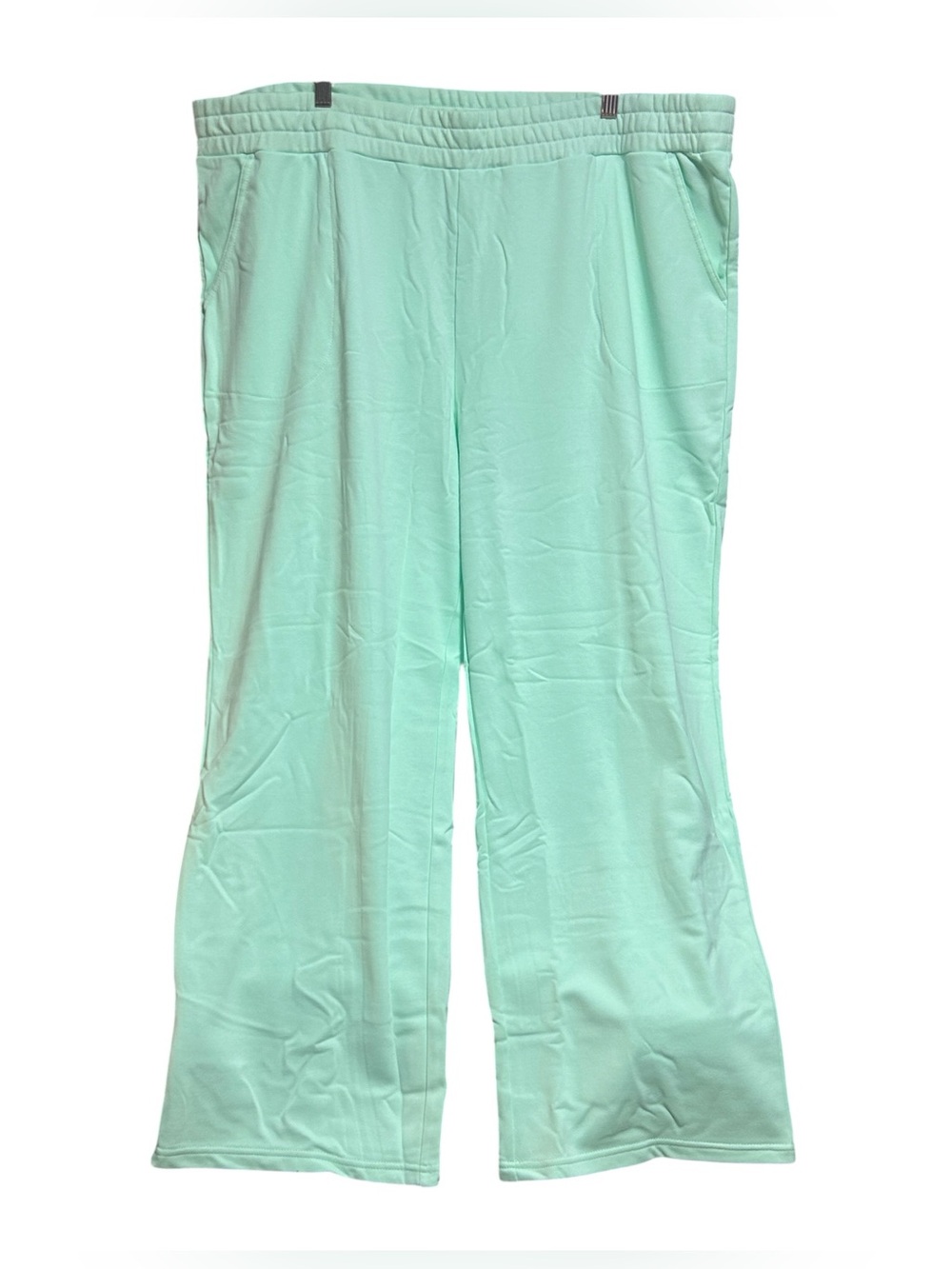 NWOT Belle by Kim Gravel Aqua Seaside Sweatpants with Elastic Waist